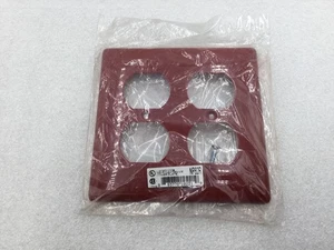 Hubbell NP82R 2 Gang Unbreakable Duplex Receptacle Plate in Red - Picture 1 of 6