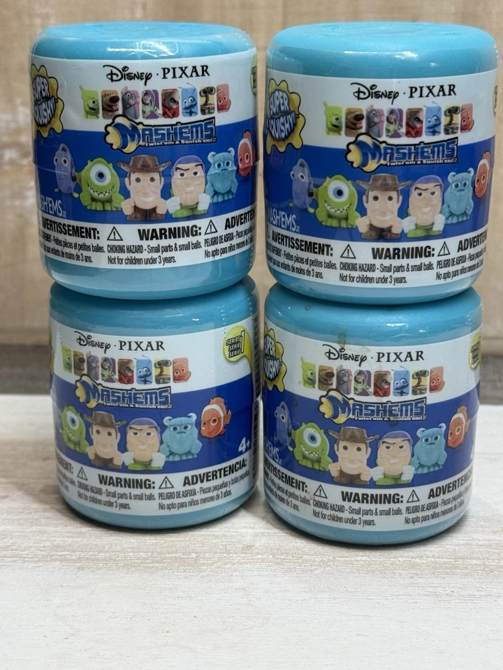 Disney Pixar Mashems Série 1 Cápsulas Bolas Figuras Misteriosas NOVO LACRADO Conjunto de 4 - Imagem 1 de 4