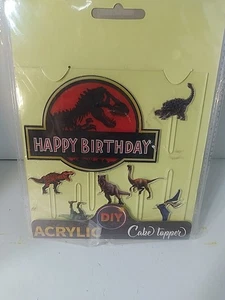 Jurassic Park Acryl Cake Topper mit kleinen Dinosauriern Cake Topper - Bild 1 von 3