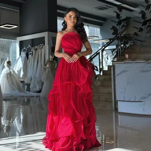 A Line Vestido de Fiesta Vestidos de Noche Plisados Princesa Vestidos de Baile Bata Vestido de Fiesta - Imagen 1 de 12