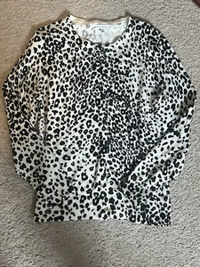 Cardigan donna Croft & Barrow maglione stampa leopardata bottoni davanti manica lunga L - Foto 1 di 3