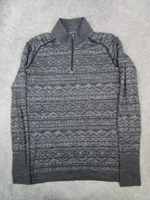 Suéter feminino Lululemon Rest Less pequeno cinza corrida quarto de zíper - Imagem 1 de 4
