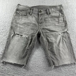 VINTAGE True Religion Jorts Herren 36 grau Distress Streetwear roher Saum Made in USA - Bild 1 von 13