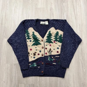 Vintage Northern Reflections Strickjacke Pullover Damen kleine Enten Pine Tree 90er - Bild 1 von 8