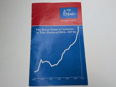 OCT 1974 The Defender Magazine Inflation Bible Prophecy Christian End Times Vtg - Image 1 of 4