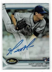 2012 TOPPS FINEST REFRACTOR MATT MOORE AUTOGRAPH RC #d 086/198 - Picture 1 of 1