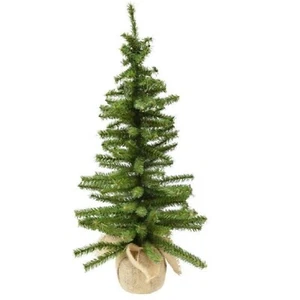 Tremont Floral Mini Green Canadian Christmas Tree 148 Tips 24 Inch Burlap Base - Picture 1 of 2