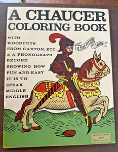 VTG 1973 A Chaucer Coloring Book Caxton Woodcuts Caunterbury UNUSED (No Record) - Foto 1 di 5