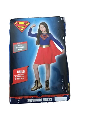 NEW SUPERWOMAN Dress Cape COSTUME DC Comics Large 10 12 DRESS UP Halloween PLAY - Image 1 of 2