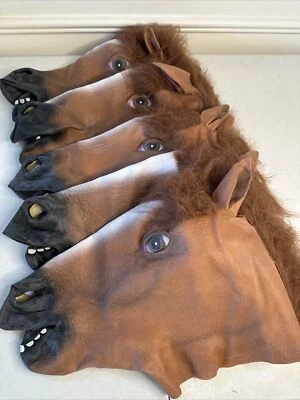 5 Piece Horse Head Costume Masks, Adult Unisex, Rubber Latex, One size fits most - Image 1 of 4