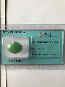 Jadeite Jade Oval Cabachon 18.40x14.19x3.26mm Green fine natural color. - Picture 1 of 3