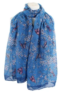 Ladies Scarf Summer Scarf Bird Scarf Bird Print Animal Print Bird in Tree** - Picture 1 of 17