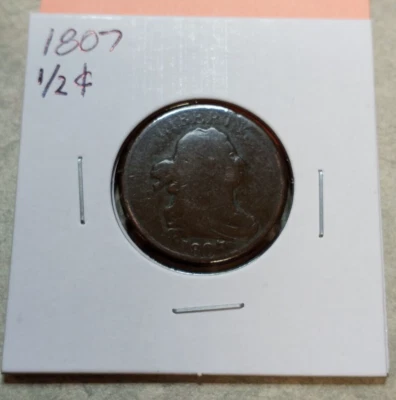 1807 Draped Bust Half Cent - Well Circulated - Readable Devices - Lamination REV - Image 1 of 4