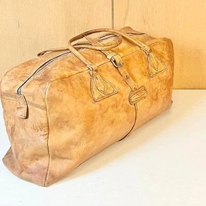 Borsone militare vintage in pelle - Attrezzatura da capitano Medio Oriente anni '70 - 65 cm - Foto 1 di 5