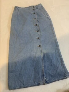 SZ 11/12 Denim MAXI Skirt LAGENLOOK Vintage Y2K Quality!SW8th,100% Cotton! Soft! - Picture 1 of 11