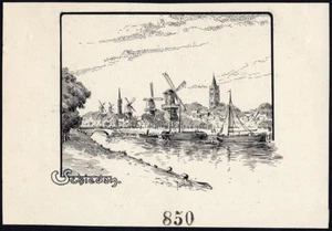Antique Drawing-SCHIEDAM-VIEW-NETHERLANDS-ITEM 850-Fernand Lantoine-1900 - Picture 1 of 1