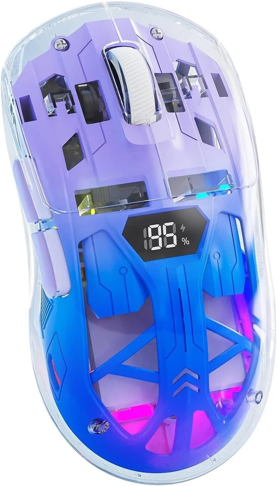 Wireless BT 5.0/2.4G Gaming Mouse RGB  USB-C Rechargeable 4000 DPI  for Win/Mac - Image 1 of 4