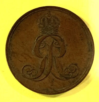 German Hannover Copper 1860  2 Pfennige - Germany - Image 1 of 2