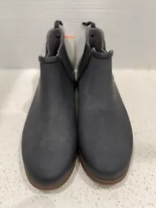 Bogs Sweet Pea Boots Womens 9 Black Rubber Chelsea Ankle Rain Boots Slip On - Picture 1 of 6