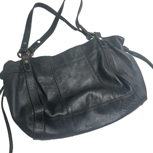 Bolso de hombro de cuero granulado negro LUCKY xLg - Imagen 1 de 16