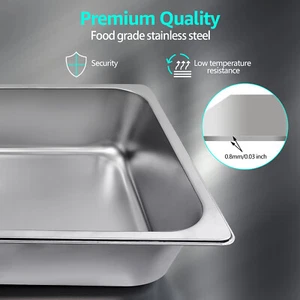 6 Pack 4" Deep Steam Table Pans Full Size Food Pan Hotel Prep 14QT - Picture 1 of 8