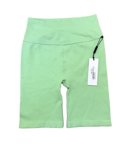 Calvin Klein Women's Performance Ribbed High-Waist Bike Shorts Green Size XS - Picture 1 of 2