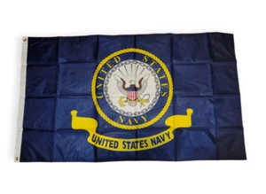 Bandera de la Marina de los Estados Unidos USN Emblema Bandera Militar de los Estados Unidos Doble Cara 3x5 Poli - Imagen 1 de 2