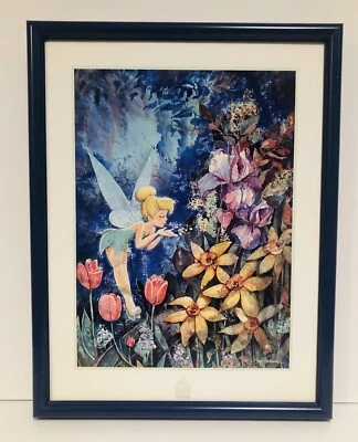 Litografía enmarcada Disney’s Tinkerbell “Summer Daze” de David Whitaker 11”x14” Foto 1 de 4