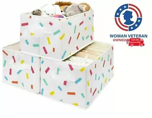 3Pack StorageWorks Foldable Storage Baskets for Closet Shelf with Handles - Picture 1 of 9