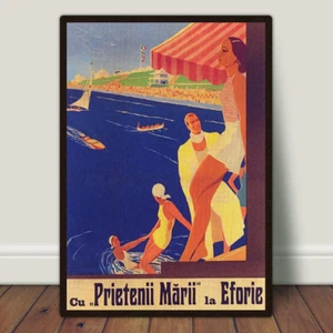 Romania Summer Colorful Wall Art Poster Premium Quality Choose your Size - Picture 1 of 2