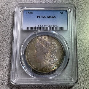 1885 Morgan Dollar PCGS MS65 GREAT COLOR! TONING! - Picture 1 of 9