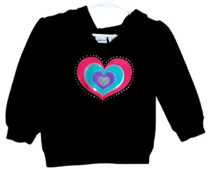Jumping Beans Sweatshirt schwarz Pullover Hoodie Herzen Kleinkind Größe 18 Monate  - Bild 1 von 4