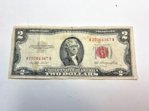 1953 $2 legal dollar bill red seal A - Picture 1 of 4