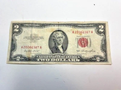 1953 $2 legal dollar bill red seal A - Image 1 of 4