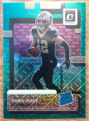 2022 Donruss Optic - Chris Olave - Rated Rookie Preview - Green Mojo Prizm SSP - Image 1 of 2