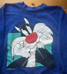 Vintage 1993 Sun Sportswear Looney Tunes Sylvester Katze Sweatshirt - Medium Large - Bild 1 von 8