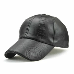 Chapeau militaire en PU Cuir pour homme casquette militaire à plat chapeaux - Picture 1 of 14