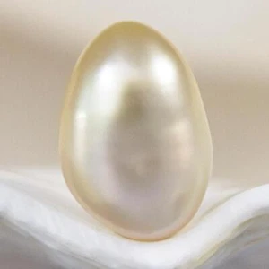 2.60 cts South Sea Keshi Pearl 9.47 mm Champagne Indonesia undrilled 0.52 g - Picture 1 of 12