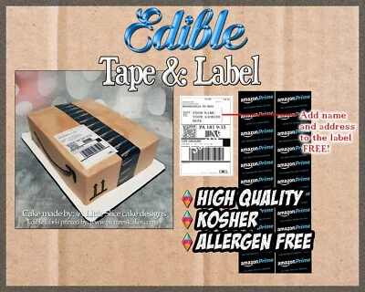 YUMMY PREMIUM FROSTING SHEETS Edible Amazon tape shipping label Cake topper Edible picture sugar sheet decal