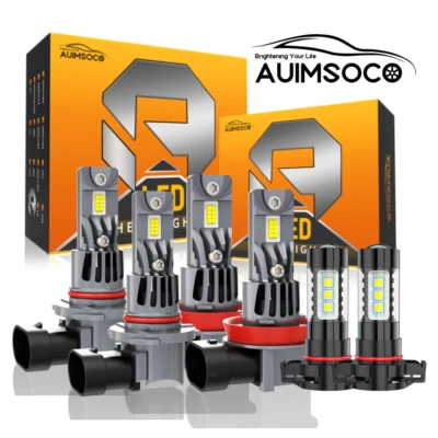 For GMC Sierra 1500 2500HD 3500HD 2007-2013 LED Headlight + Fog Light Bulbs Kit - Image 1 of 4