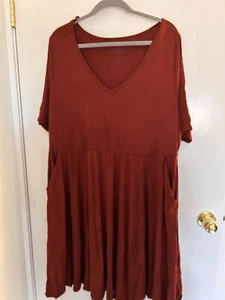 Torrid Plus Size 3 (22/24) Super Soft PLUS 3x Skater Mini Dress soft rust NWT - Picture 1 of 1