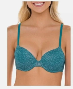 New No Boundaries Women's Juniors Allover Lace Push Up Teal Bra Size 34DD  - Picture 1 of 9