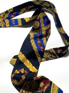 GIANNI VERSACE VINTAGE AÑOS 90 ZEUS JUPITER CORBATA MITOS GRIEGOS BARROCO ITALIA NEGRO - Imagen 1 de 18