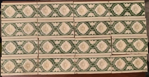 Rare Tiles Antique Vintage Art Nouveau 6x3 Inch Border Tiles Majolica England - Picture 1 of 6