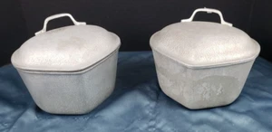 Pair of Vintage Century Metalcraft Silver Seal w/Lids 1930s Triangle Pots - Picture 1 of 8