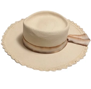 Freya Panama Hat Handwoven by Women Ecuador Fedora Genuine Natural Straw Size S - Picture 1 of 20