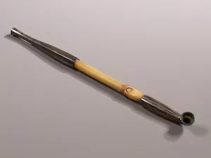 Japanese Pure Silver Kiseru Samurai Bamboo Smoking Pipe Tabaco Meiji Era 19th C - Picture 1 of 16