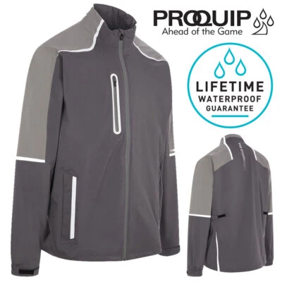 ProQuip PX8 Stormforce Waterproof Full Zip Golf Jacket Grey - NEW! 2024 - Image 1 of 4