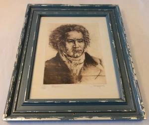 Acquaforte Jack Coughlin - Beethoven - firmata e numerata 136/150 - 7,25”L x 5,75”W - Foto 1 di 9