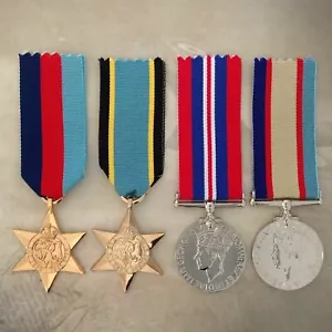 1939-45 STAR, AIR CREW EUROPE STAR, 1939-45 WAR MEDAL+ 1939-45 ASM MEDAL SET - Foto 1 di 1